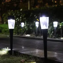 9 шт. Водонепроницаемый светодиодный с солнечной батареей свет Открытый Солнечный газон садовые огни для дорожки на участке Кол Солнечная лампа авто изменение цвета