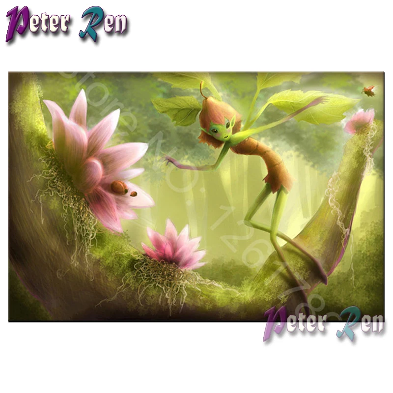 

5d Blue fairy flower tree Diamond Painting Embroidery DIY full Square/round Mosaic Picture Rhinestone Handmade Girl gift