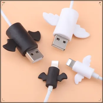 

Cute Animal Cable Protector Angel Bat Cartoon USB Cable Winder Cover Case Anti-break For iPhone USB Charging Cable