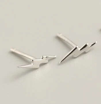 Silver2 Женские серьги, модные Гламурные элементы, 925 пробы, серебряная подвеска с молнией, ювелирное изделие, мини серьги-гвоздики, ювелирное изделие - Окраска металла: Silver2