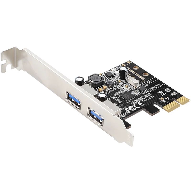 DIEWU автоматический источник питания PCIE к двухпортовому USB3.0 PCIE express I/O card pci-express к 2 usb 3,0 адаптеру чипсет