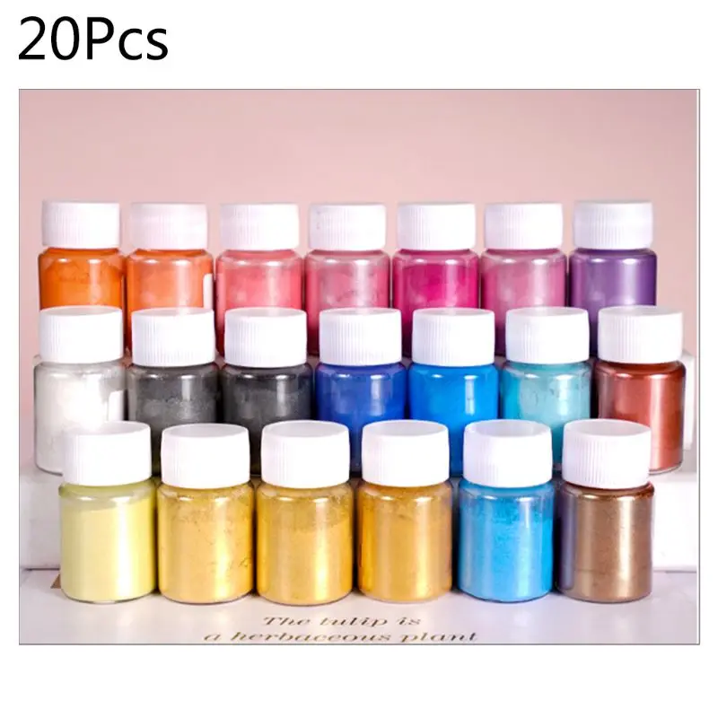 

20 Pearlescent powder Epoxy Resin Dye Pearl Pigment Natural Mica Mineral Powder 95AD
