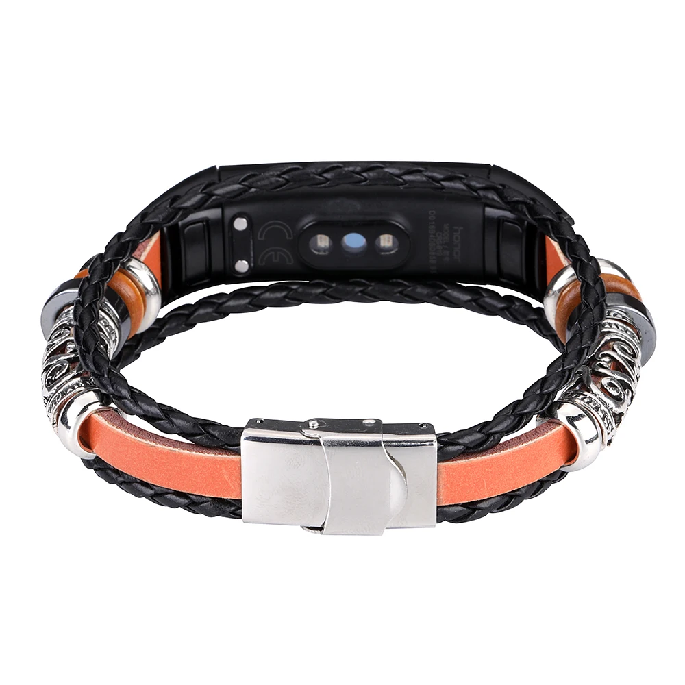 FIFATA Ретро стиль кожаный ремешок для часов huawei Honor Band 5 Смарт-часы DIY сменный Браслет аксессуары для Honor Band 4
