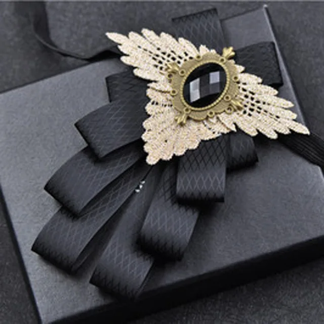 British New Fashion Men's Wedding Performance Groom Wedding-Party Flower Collar Bow Tie Pocket Towel Square Set Men Accessories Black plaid 1