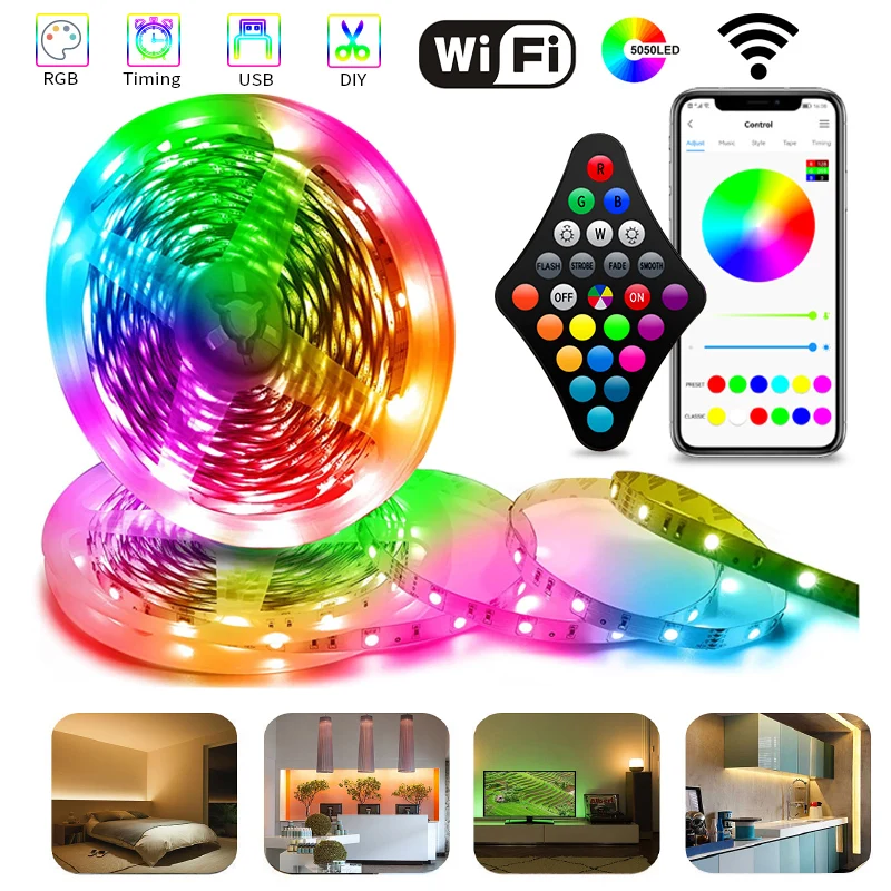 Светодиодные ленты RGBCCT RGBWW с поддержкой Wi-Fi Светодиодная лента RGB 2835 декоративная