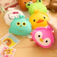 Милые сумки для монет ярких цветов для женщин и девочек, кошельки для ключей, Мультяшные силиконовые мини-портмоне для детей, рождественские подарки оптом