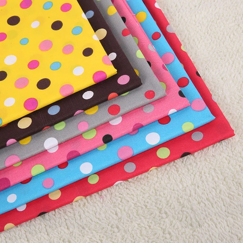 

500x150cm 6 colors mixed color polka dots polyester fabric for Doll Patchwork Clothes Sewing Needlework Christmas Decoration