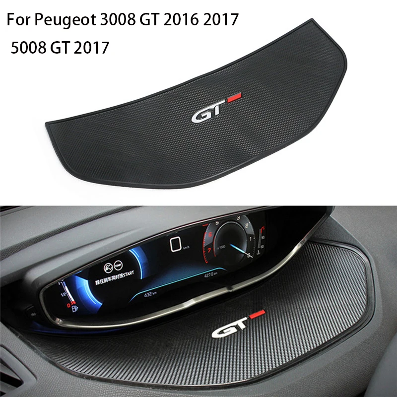 Mejores Ofertas Accesorios de estilo de coche para Peugeot 3008 GT 2016 2017 2018 / 5008 GT 2017, protector de pantalla de salpicadero, esteras antideslizantes WDgMbj9lj