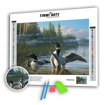 

5D Diamond Painting Kits Full Round DIY Mosaic Cross Stitch Landscape Swan Pattern Crystal Embroidery Kits Home Wall Decor