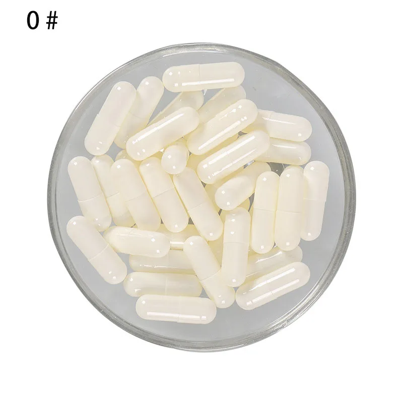 1000PCS 0# 00# 1# Size White Empty Vegan Capsules Joined Capsules Quality Hollow Gelatin Capsules