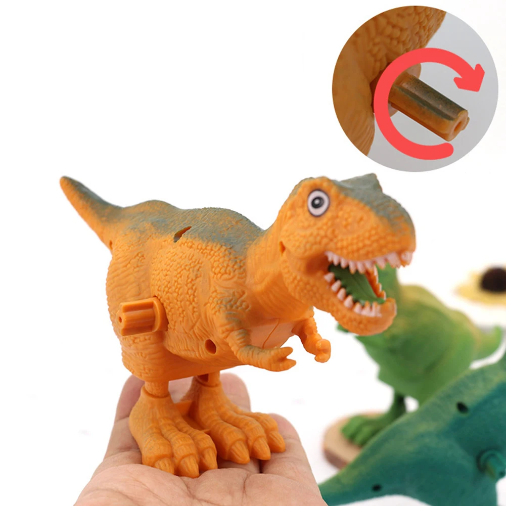 Kids Cute Clockwork Toy Dinosaur Animal Bouncing Wind up Clockwork Spring Educational Kids Toy