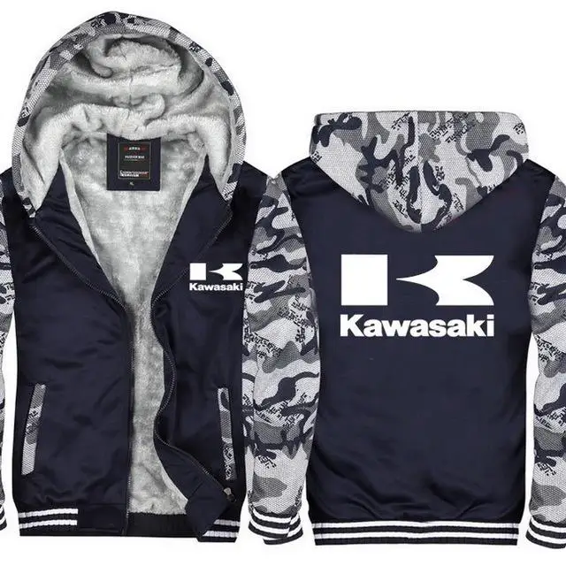 5 цветов,, зимняя Толстовка для мотогонок, свитер для Kawasaki, куртка для внедорожника, мужское повседневное пальто, пуловер, шерстяная куртка с подкладкой X - Цвет: 4