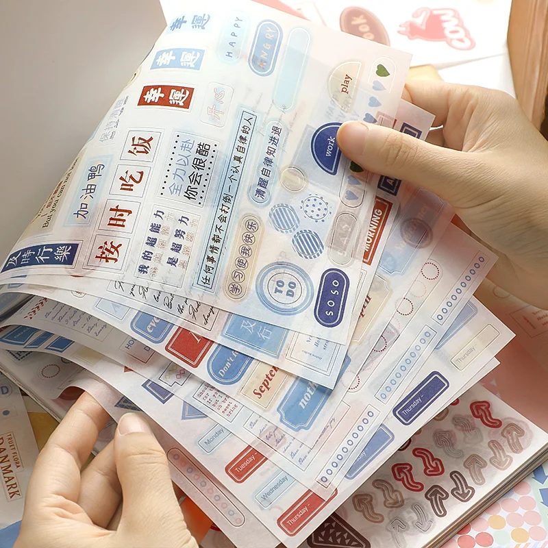 50Pcs Set Vintage DIY Scrapbooking Material Paper for Journaling Scrapbook Embellishment Supplies Decorative Stationery Sticker