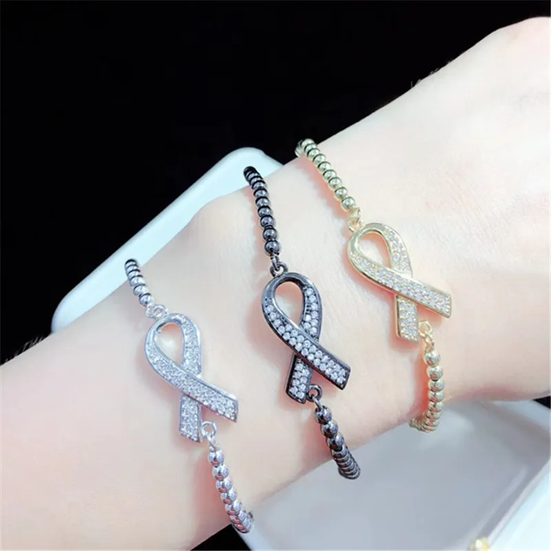 10 шт./лот высокое качество латунный браслет Pave CZ лента Регулируемый Браслет Модные ювелирные изделия