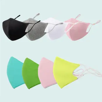 

2Pcs/Set Adult Kids Washable Dustproof Mouth Mask Solid Color Adjustable Earloop bacterial -Haze Fa Cover