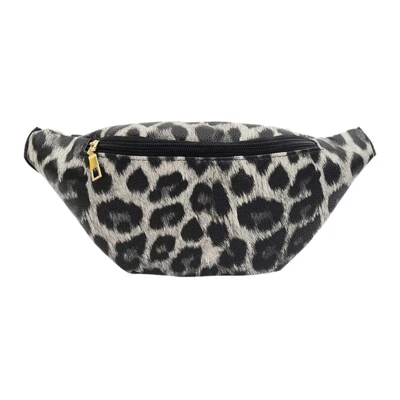 Модная женская сумка с леопардовым принтом, поясная сумка на пояс, женская сумка на молнии для телефона, сумки через плечо для девочек-подростков, повседневные нагрудные сумки на плечо - Цвет: Черный