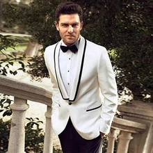 Trajes de hombre Бланкос hechos a medida в para boda novio падрино тонкая облегающая формальная graduación novio Свадебный лучший hombre chaqueta