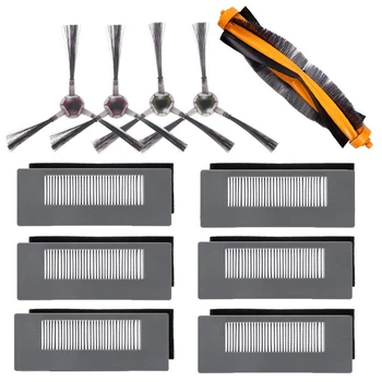 

Replacement Filter&Brush Kit Main Side Brush Filter for ECOVACS DEEBOT 901 900 Robotic Vacuum, 6 Filter + 2 Set Brush + 1 Main B