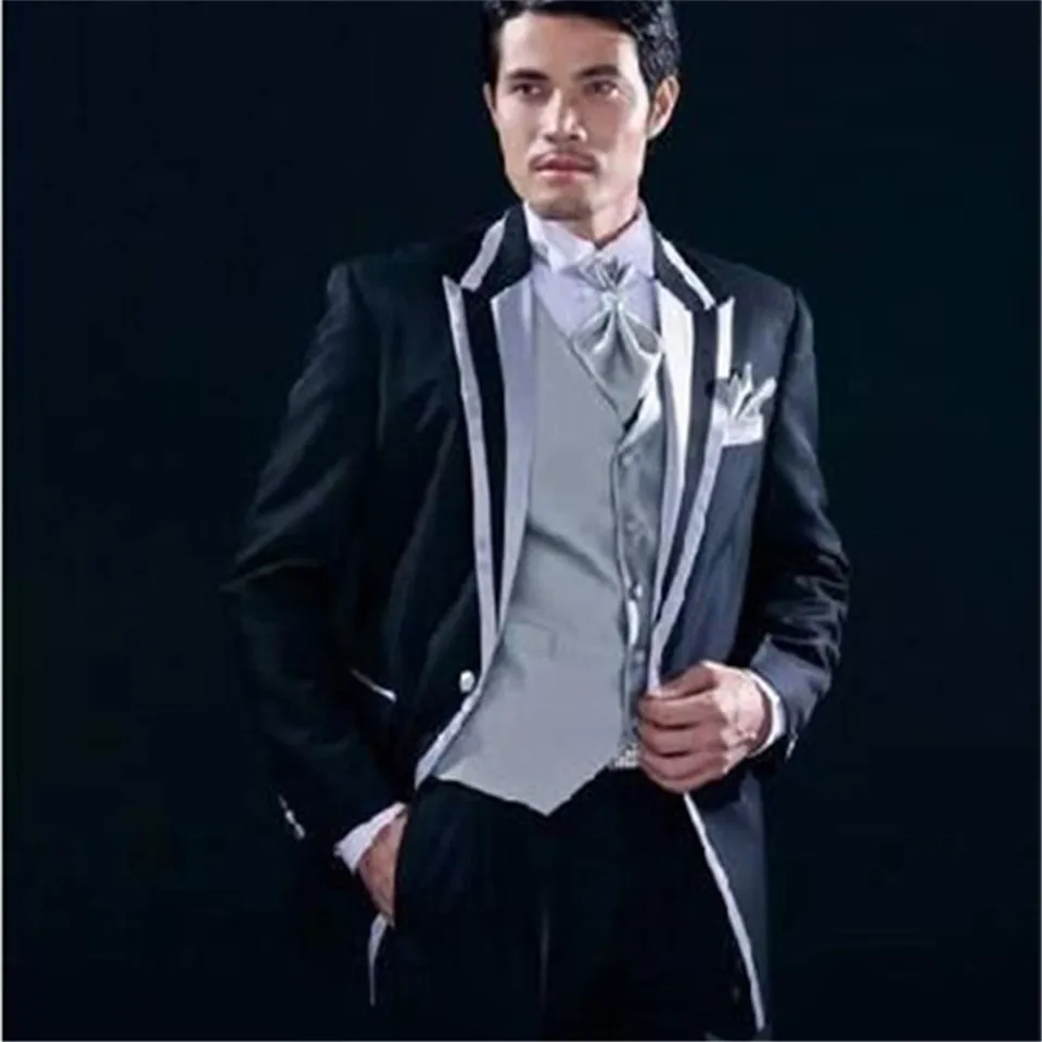 Классический мужской костюм смокинг Noivo Terno Slim Fit Easculino вечерние костюмы для мужчин черный Индивидуальный смокинг для жениха