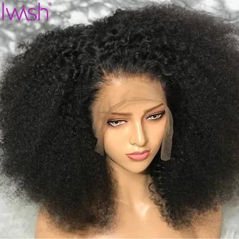 

Mongolian Afro Kinky Curly Wig 13x4 Lace Front Human Hair Wigs Pre Plucked With Baby Hair 150% Remy Kinky Curly Lace Closure Wig