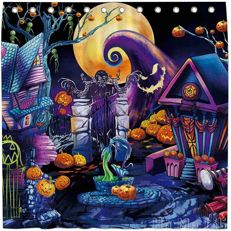 

Хэллоуин перед Рождеством от Ho Me Lili, занавеска для душа для ванной комнаты, украшения для душа для розыгрыша или удовольствия дома, прочная водонепроницаемая