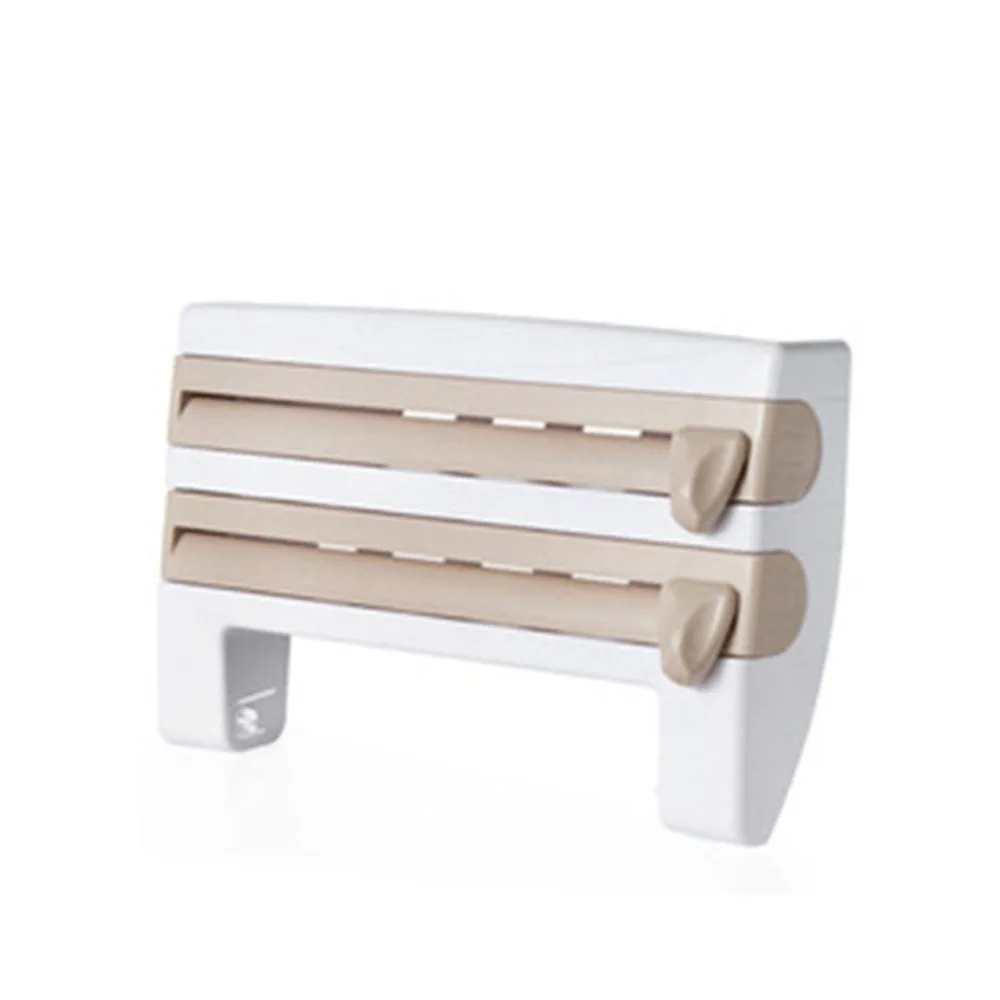 

Portable Kitchen Storage Cling Film Sauce Bottle Rack Container Paper Towel Holder with Cutting Blades Home Kitchen Supplies