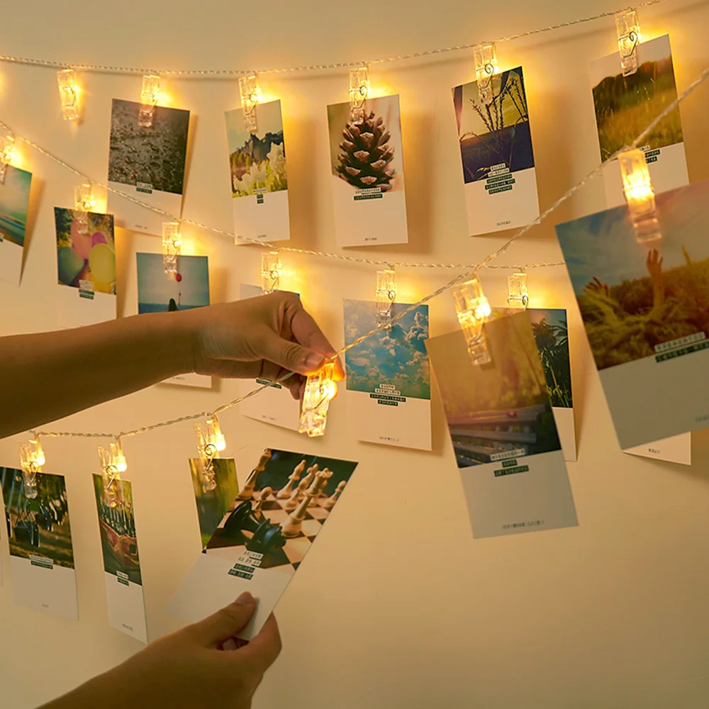 

Colorful LED Photo Card Clip String Lights 1.5M 2M 3M Led String Lights for Wedding Birthday Party Christmas Decoration