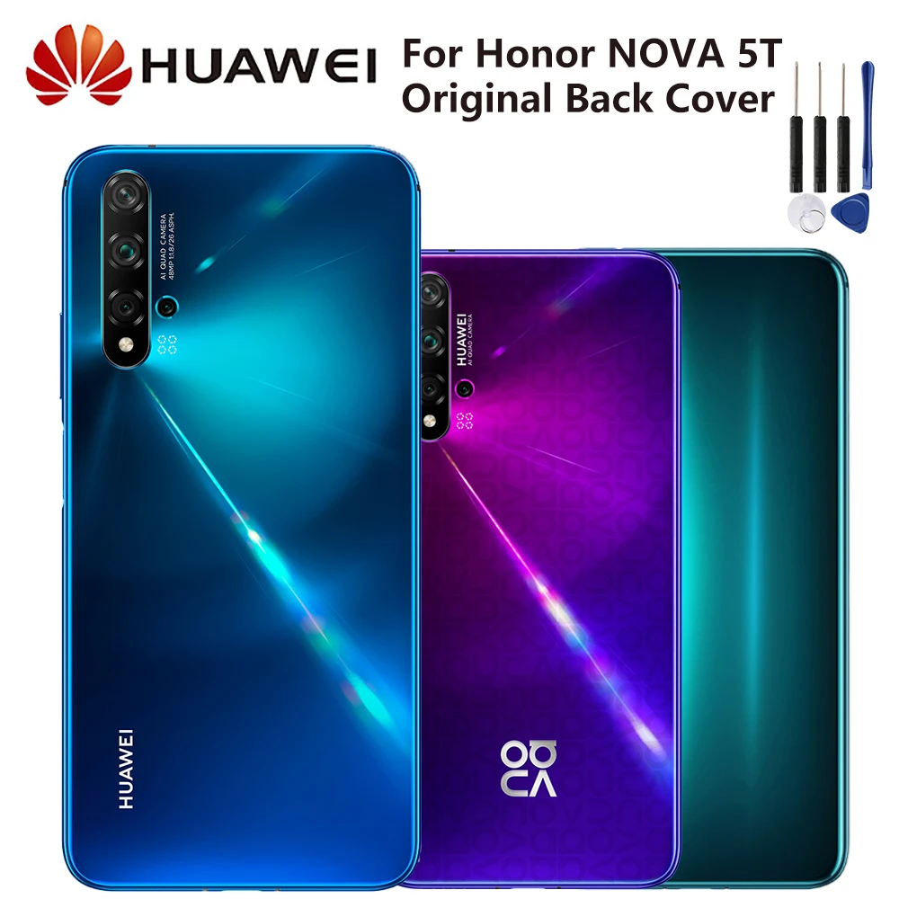 Оригинальный стеклянный аккумулятор задний Чехол для Huawei NOVA 5T Nova5T задняя крышка