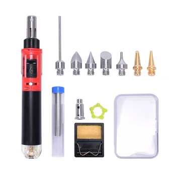 

GEYOTAR Mini Gas Soldering Iron Kit Cordless Self-Ignition Welding Gun Torch Repair Soldering Station Tip Pyrography Wood Tool