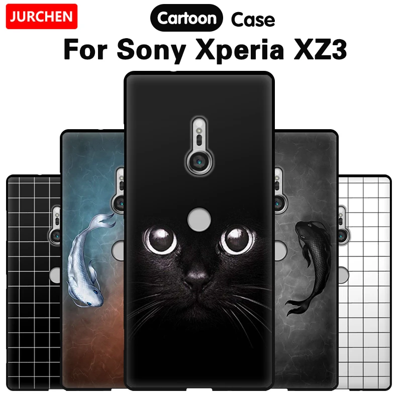 Силиконовый мягкий чехол JURCHEN из ТПУ для Sony Xperia XZ3 чехлы черная матовая задняя