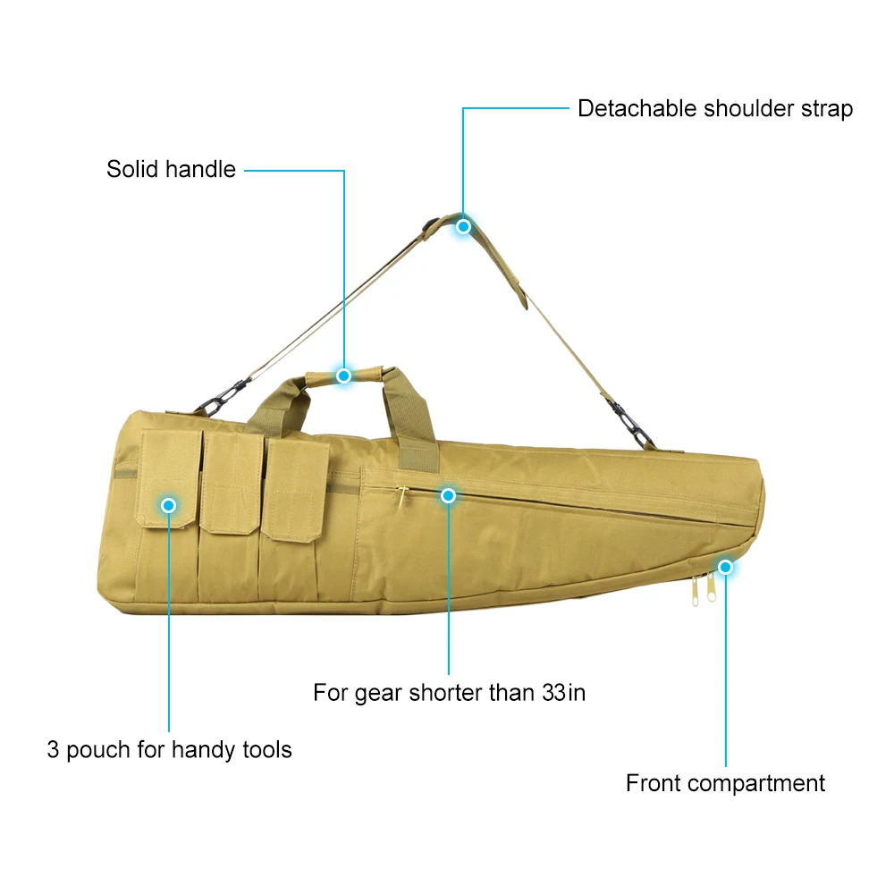 85 см/33 дюйма Тактический винтовочный рюкзак пистолет сумка страйкбол Чехол Военная Охота Стрельба открытый пистолет защитный чехол с плечевым ремнем