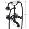 Bathtub Faucet Antique Brass Wall  Mounted Tub Sink Dual Handle With Handshower Bathroom Bath Shower Set Freestanding Mixer Tap 5