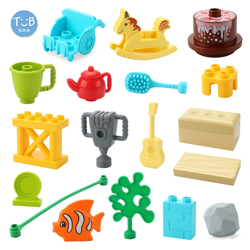 New Product Big Building Blocks Furniture Bathroom Sofa Stool Kettle Mirror Accessory Baby Carriage City Brick Children Gift Toy | Игрушки и