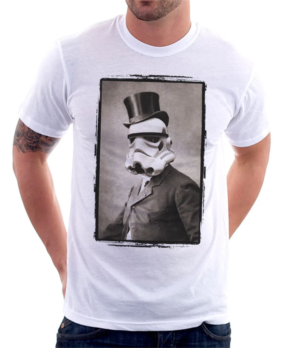 

Sir Stormtrooper Portrait Darth Vader Funny White T-Shirt 9771 Funny Design Tee Shirt