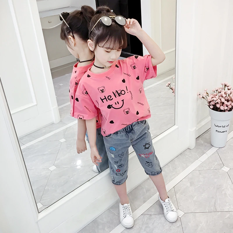 Новое поступление, летние футболки с смайликом Детские хлопковые футболки с короткими рукавами для мальчиков и девочек детские футболки с принтом «любовь»