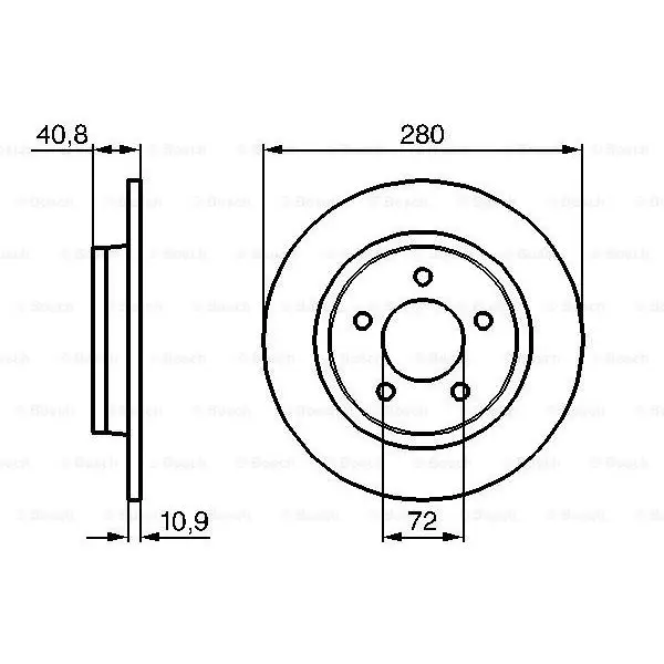 Диск тормозной задний Mazda 3/5 1.8/2.0/CD 03 BOSCH 0 986 479 18