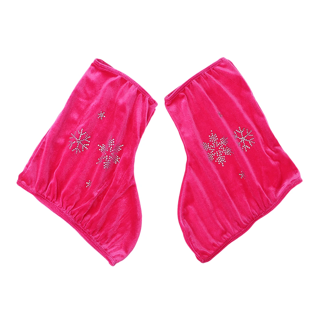 2pcs Ice/Figure/Roller Skate Boots Shoes Cover Protecting Tool with Snowflake Image, Rose Red, White, Black
