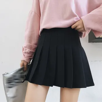 

Women high waist Cosplay skirt 2020 Spring summer kawaii Denim solid a-line sailor Skirts Japanese school uniform Mini Skirts