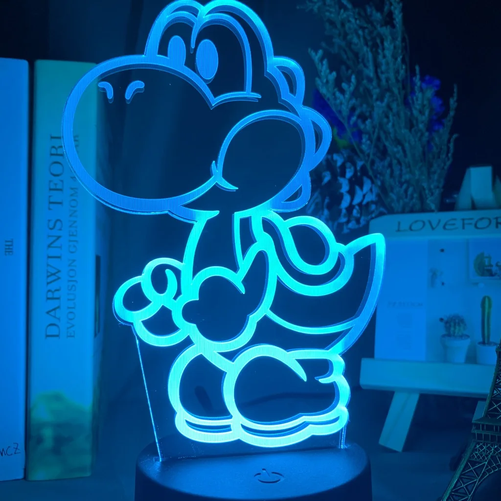 Игра Супер Марио фигура Йоши Led 3d ночной Светильник для детской спальни украшение ночной Светильник классный подарок на день рождения для детей 3d лампа