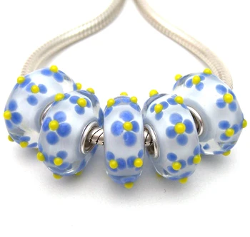 

JGWGT 2199 5X 100% Authenticity S925 Sterling Silver Beads Murano Glass beads Fit European Charms Bracelet diy jewelry Lampwork