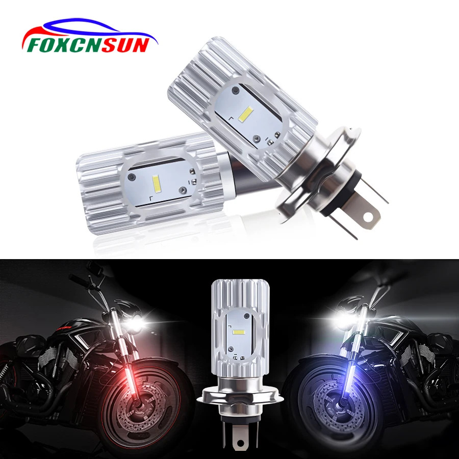 2 шт. 12 В 40 Вт h4 led moto лампа светильник Ba20d Moto rcycle головной 6500 к 4800LM hi \ lo луч