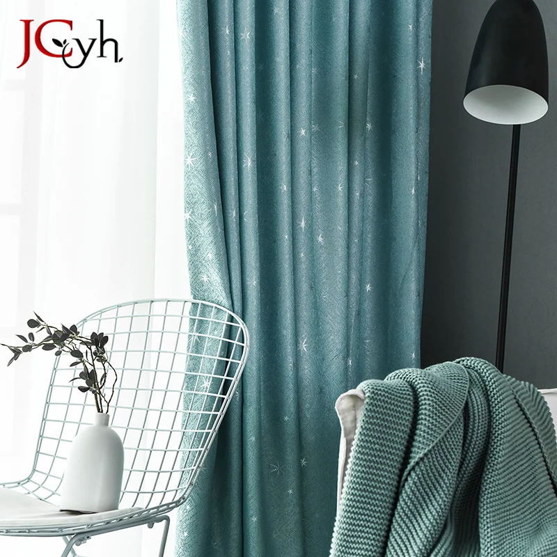 

Bling Bling Stars Curtains For Living Room Window Solid Curtains For Bedroom Curtains Thick Drapes Blinds Shaiding Screen 85%