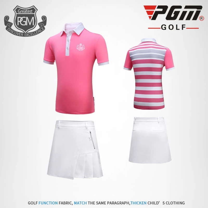 

Girl Ultra-thin Clothes Short Shirt Set Skirt Children Sportswear Striped Short Sleeve Trainning T-Shirt Suit Breathable Soft