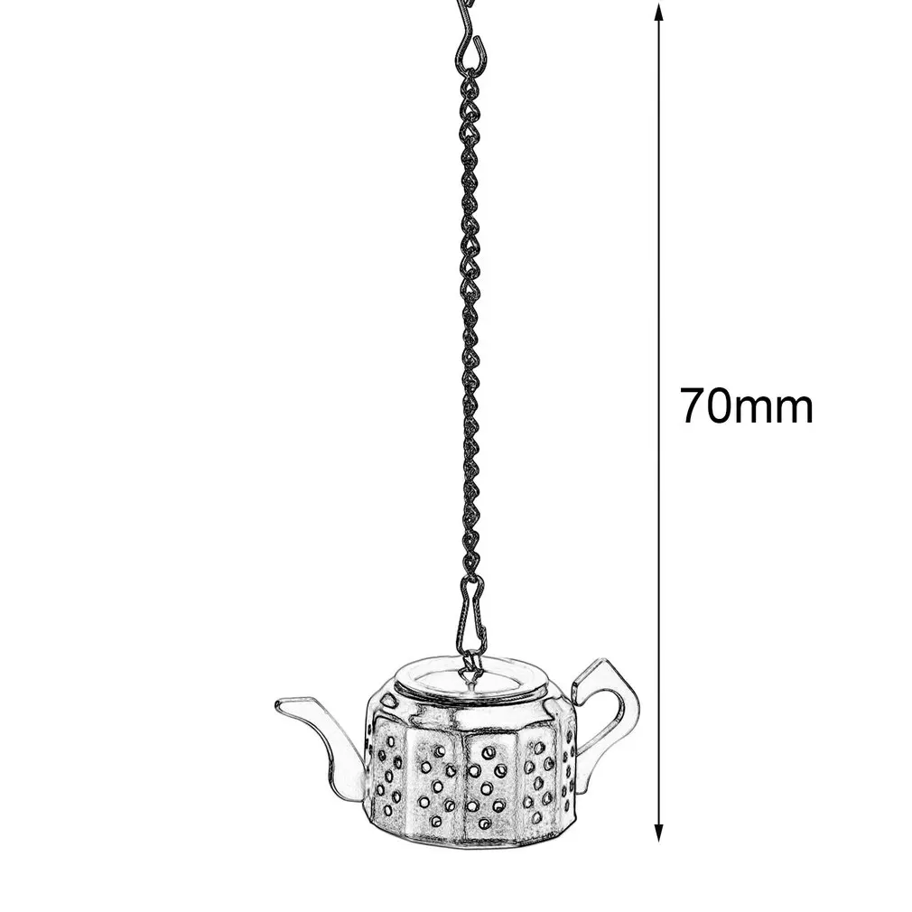 silver Panda Practical Cute Durable 304 Stainless Steel Teapot Tea Infuser Spice Drink Strainer Herbal Filter+Tray