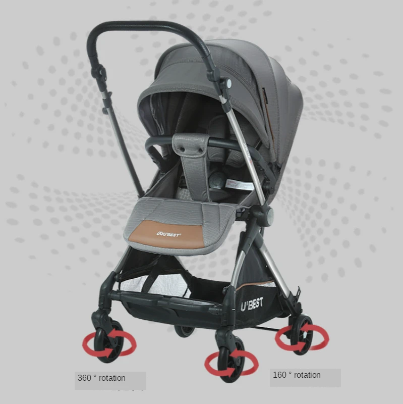 

British ubest stroller two-way baby high view can sit lying light folding children's trolley