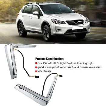 

1 Pair Car Daytime Running Light 2-Color DRL LED Daylight for Subaru XV 2016-2017 Waterproof