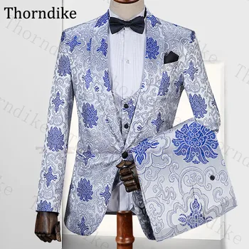 

Thorndike Suit Men Shawl Lapel Men Party Prom Tuxedos Elegant Wedding Dress Suit Custom Made Groom Tuxedos( Jacket+Vest+Pants)