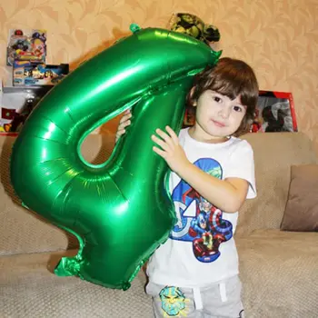 

1pc 32inch Green Foil Number Balloons Figure Helium Balloon Digit Globos Birthday Party Anniversary Wedding decorations Supplies
