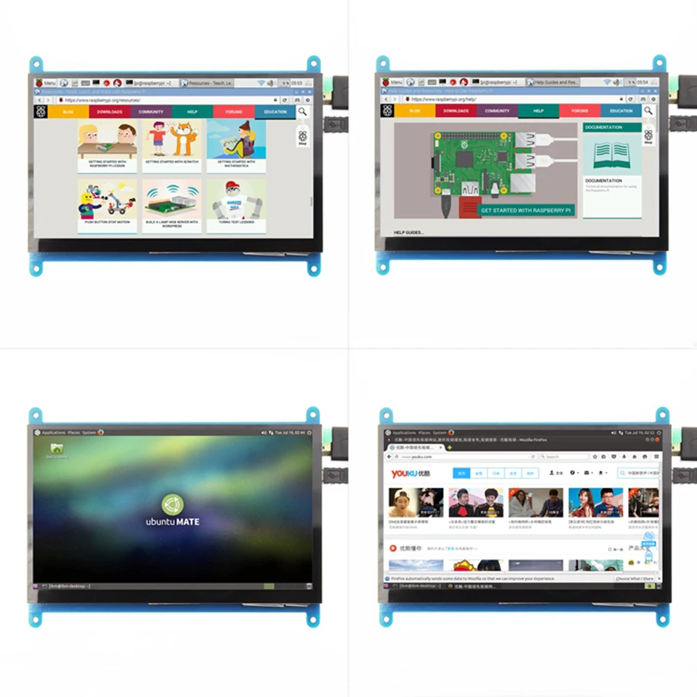 Taidacent MIPI DSI интерфейс 7 дюймов TFT сенсорный экран lcd HDMI дисплей Raspberry Pi цветной экран Raspberry Pi 3B+/4B прозрачный 1024P