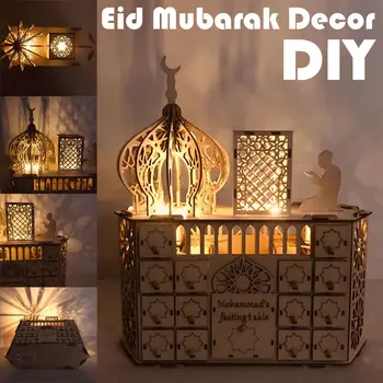 

DIY Wooden Ramadan Countdown Calendar Crafts Pendants Eid Mubarak Accessories Ramadan Kareem Muslim Islamic Home Decor Favors